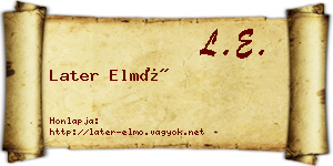 Later Elmó névjegykártya